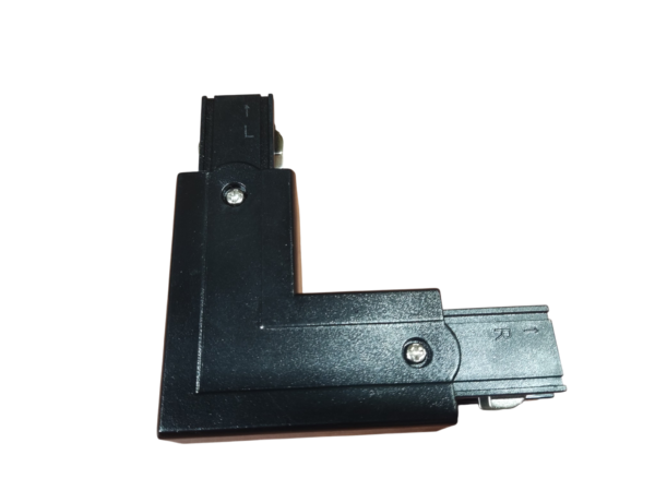 Hoek-connector 3 fase track rail zwart -p